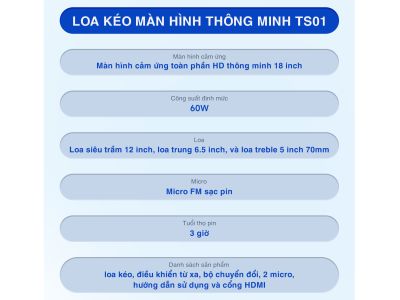 Loa kéo Karaoke Màn Hình Thông Minh BOMIDI TS01